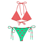 All-over print recycled string bikini
